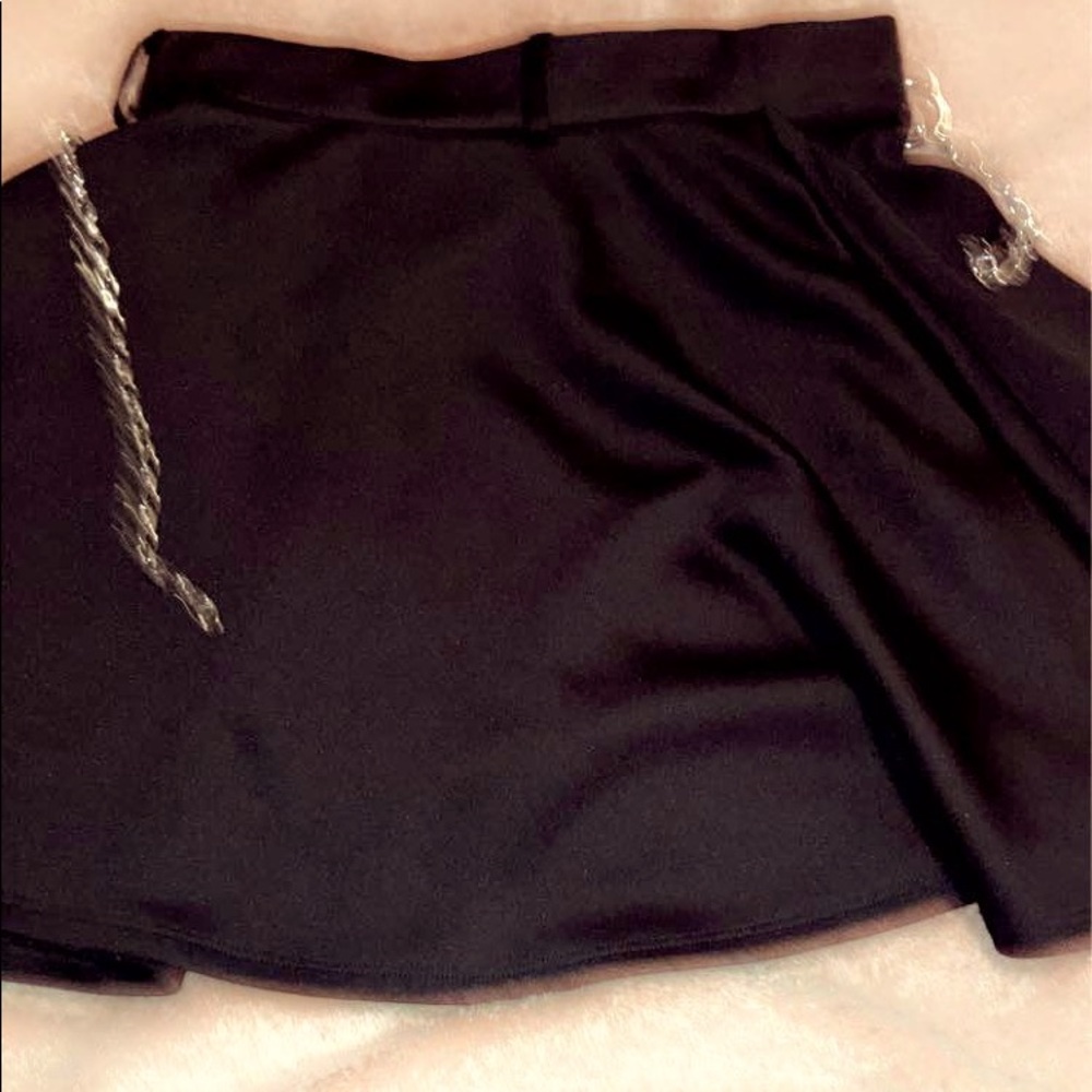 black mini skirt
